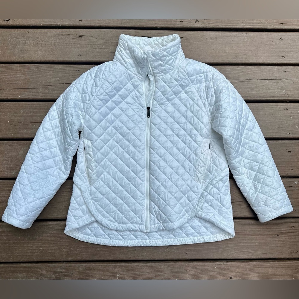 Sam Edelman White Quilted Zip Up Jacket
